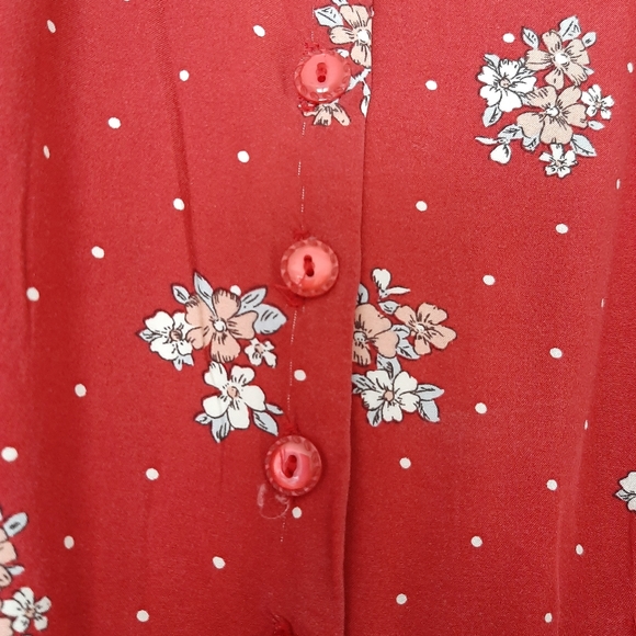 Size 12 Princess Highway red dress with floral and dots pattern - Picture 2 of 5